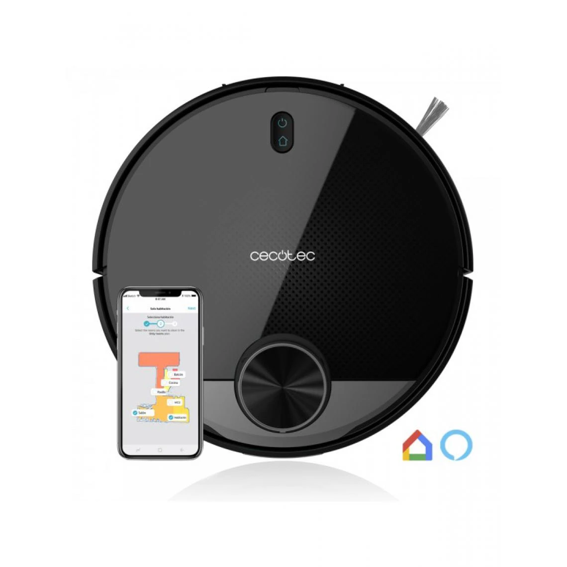 Cecotec Robot Aspirateur Connecté 4 En 1 Avec Laser Conga 3490 Elite